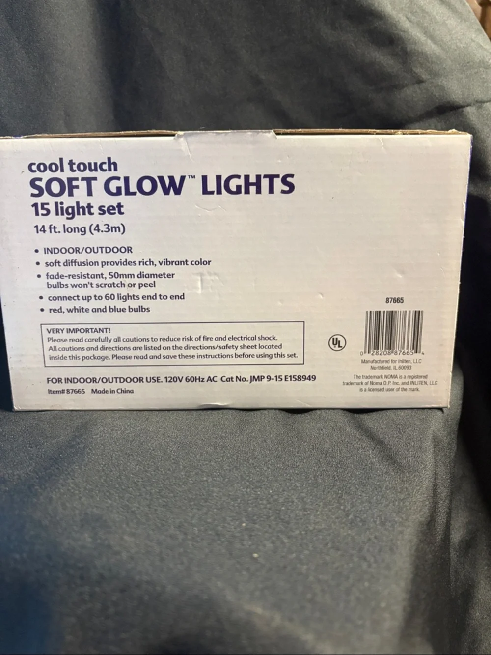 NOMA Soft Glow 15-Light Set — Red, White & Blue Party Lights
